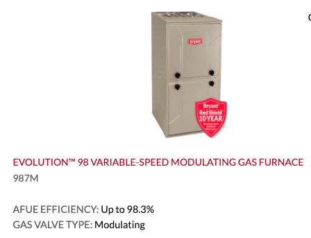 Evolution 98 Variable Speed Furnace Sun Air