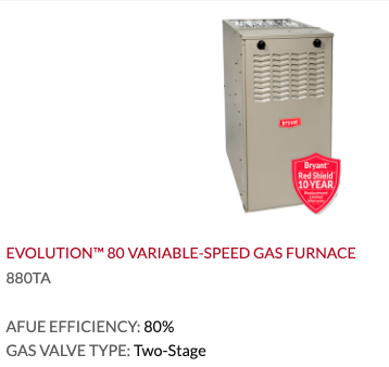 Evolution 80 Variable Speed Furnace Sun Air