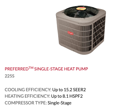 Preferred Single Stage Heat Pump Sun Air