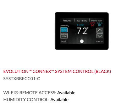 Evolution Connex System Control Sun Air