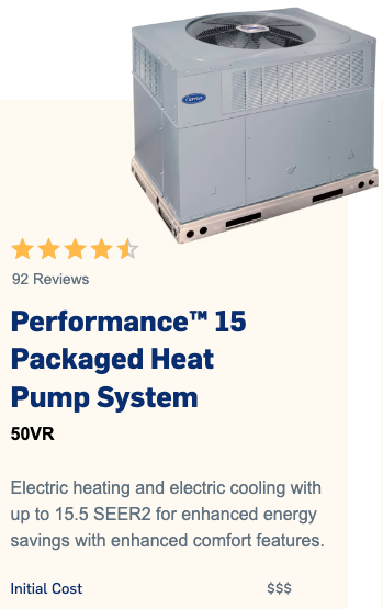 Performance 15 Packaged Heat Pump Sun Air